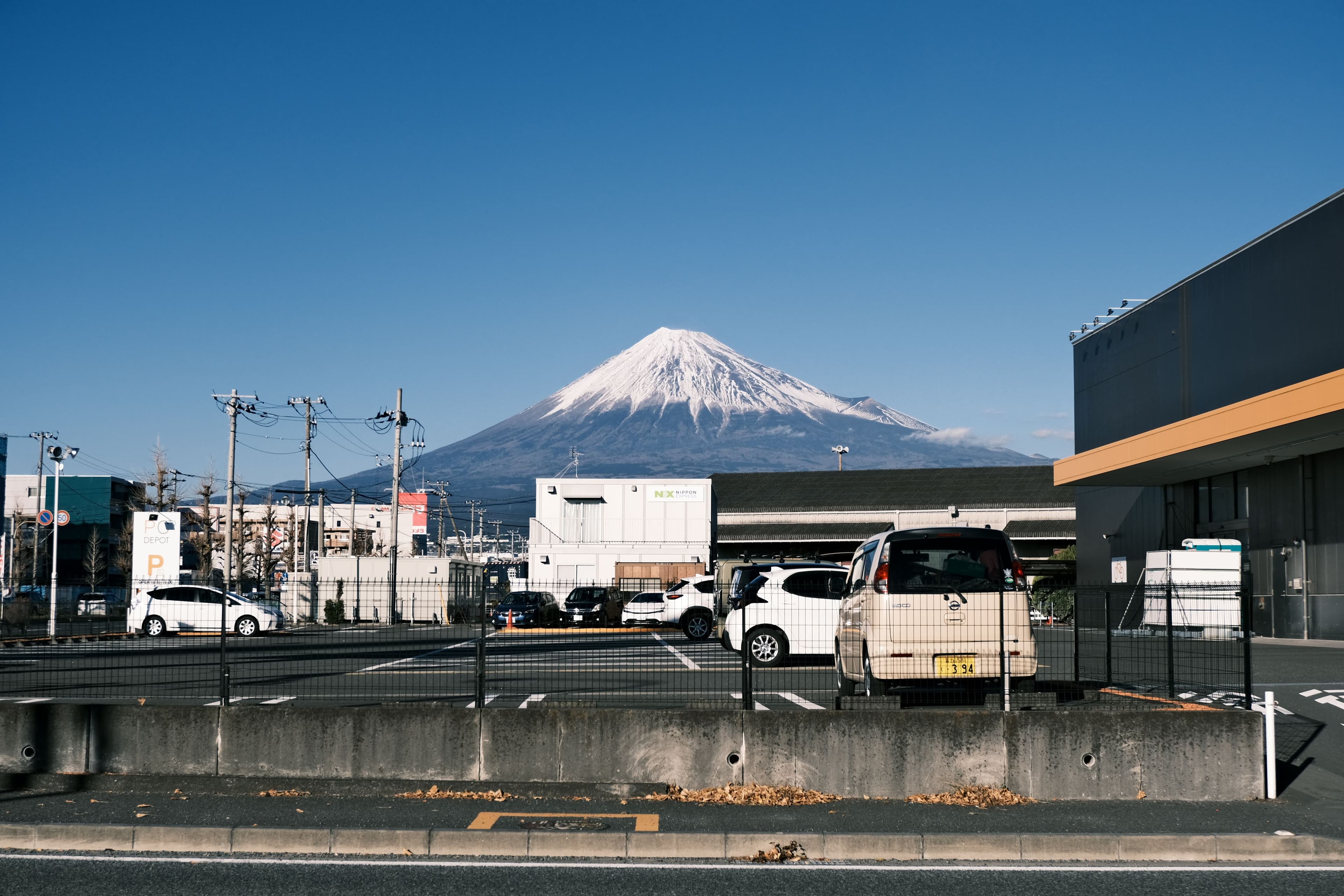 Car on a scenic Japan road